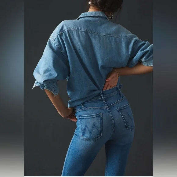 MOTHER The Hustler High-Rise Ankle Fray Jeans - size 25 - excellent condition - Picture 6 of 10